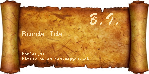 Burda Ida névjegykártya