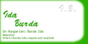 ida burda business card